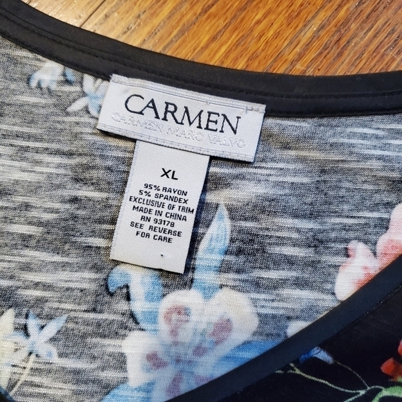Carmen Floral Print Knit Top Size XL - Picture 7 of 9